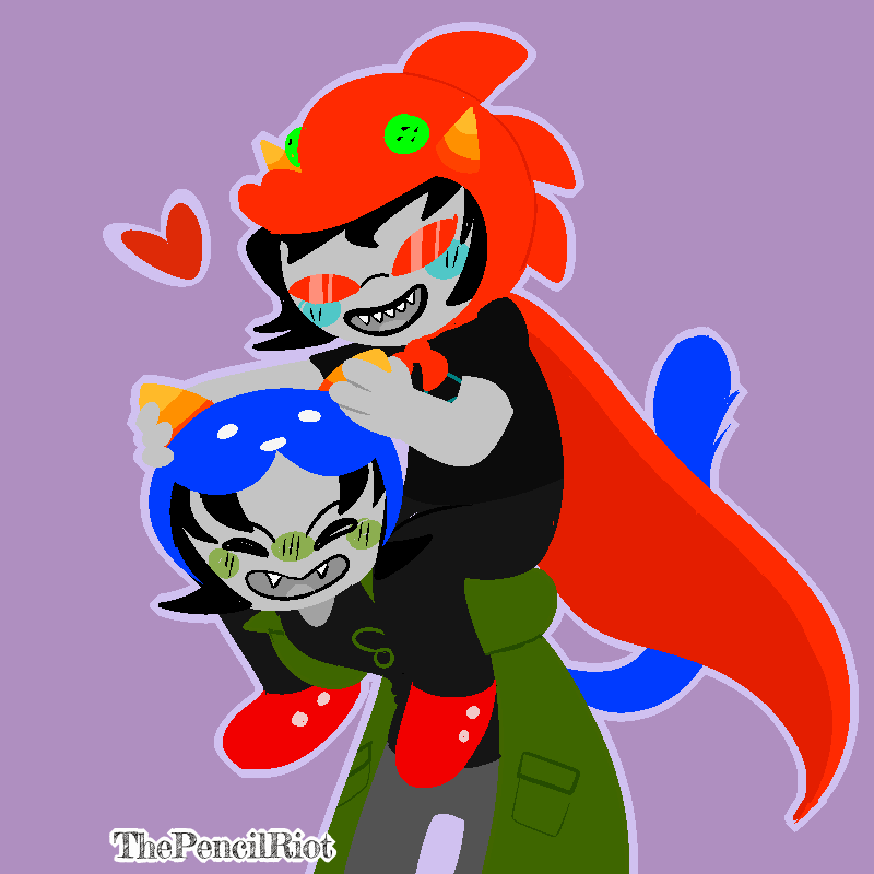 blush carrying dragon_cape heart nepeta_leijon redrom scratch_and_sniff shipping terezi_pyrope thepencilriot