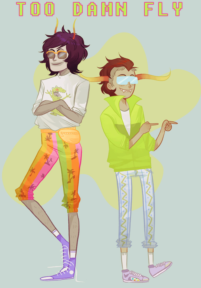 arms_crossed brianne broken_source casual fashion freckles gamzee_makara glasses_added rugrats tavros_nitram