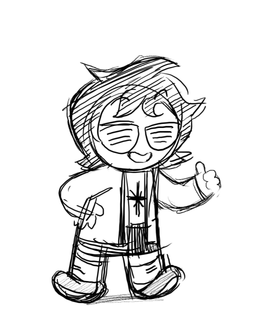 chibi glasses_added hiveswap joey_claire paperseverywhere pencil sketch solo thumbs_up