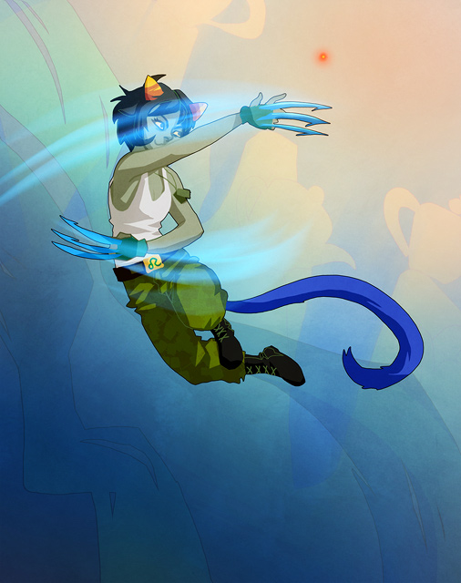 action_claws captainbore casual land_of_little_cubes_and_tea midair nepeta_leijon no_hat solo