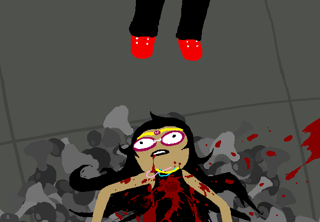 blood canni8al dead feferi_peixes gore head_out_of_frame horn_pile humanized image_manipulation rubber_horn terezi_pyrope