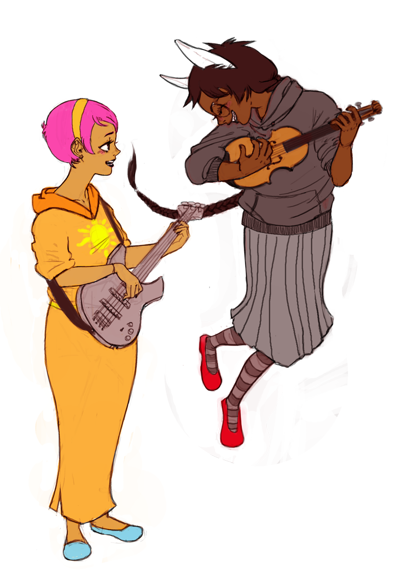 alternate_hair bass bromance dogtier godtier guns_and_roses instrument jade_harley midair rose_lalonde seer shipping violin witch yapoos