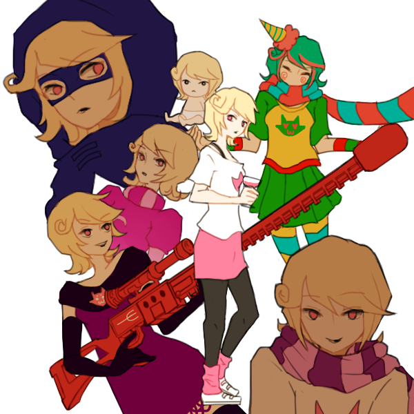alcohol babies cocktail_glass crocker_rifle dreamself foxy_kittyknit_dress godtier multiple_personas noreum rogue roxy's_striped_scarf roxy_lalonde solo starter_outfit trickster_mode void_aspect