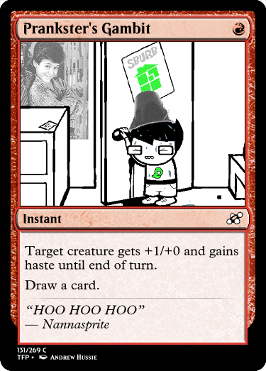 bucket card crossover john_egbert magic_the_gathering sburb sburb_logo solo sprite_mode starter_outfit text