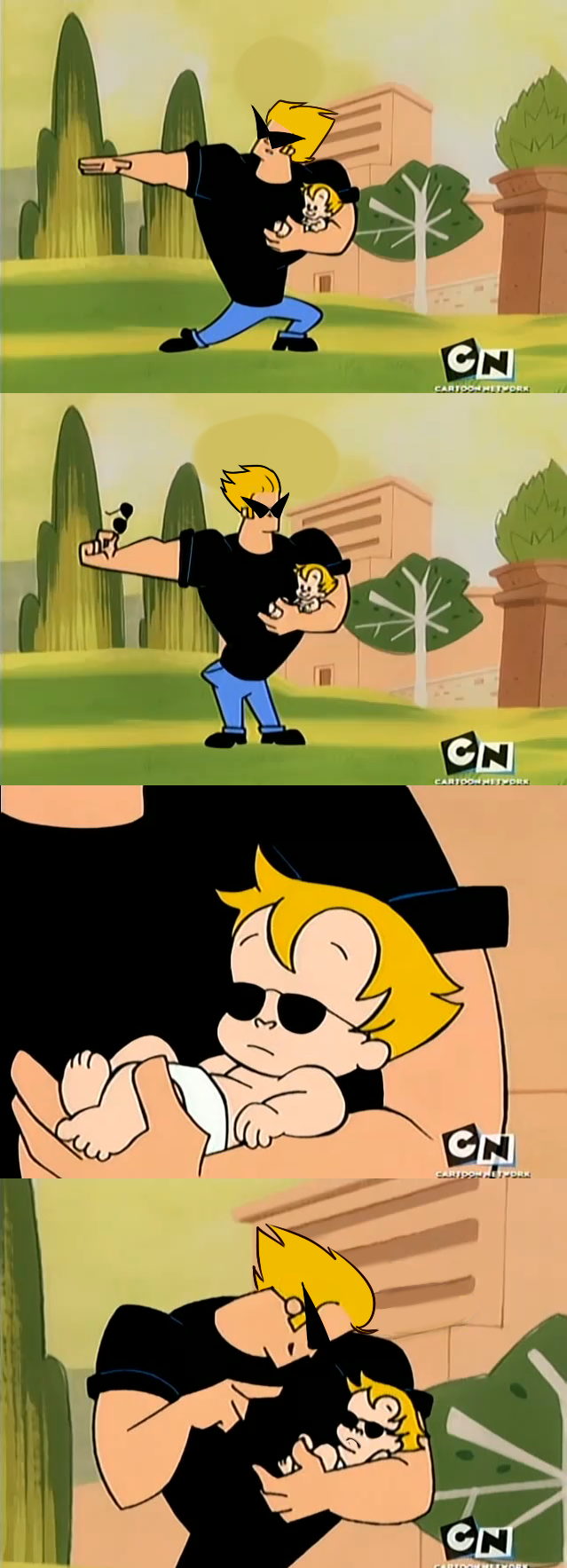 babies bro carrying comic crossover dave_strider deleted_source johnny_bravo
