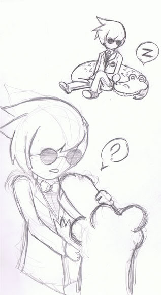 ? consorts crocodiles dave_strider grayscale red_plush_puppet_tux sketch sleeping starkirby word_balloon