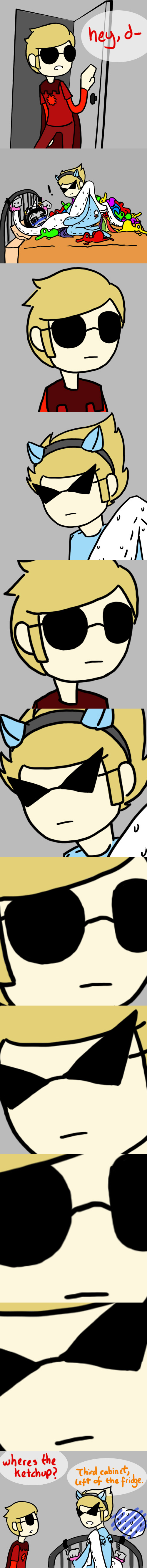 ! animal_ears blush comic dave_strider dirk_strider equius_zahhak iicel my_little_pony pony_pals redrom shipping smuppets word_balloon