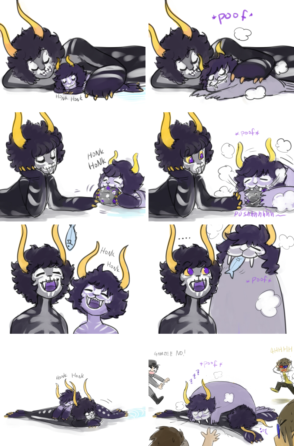 MSPA Booru - 2013 aquariumstuck au captors comic dancestors food gamzee  makara honk humanized karkat vantas kurloz makara makaras merfolk mituna  captor salihombox sleeping sollux captor tavros nitram | 160589, image size:970x1470