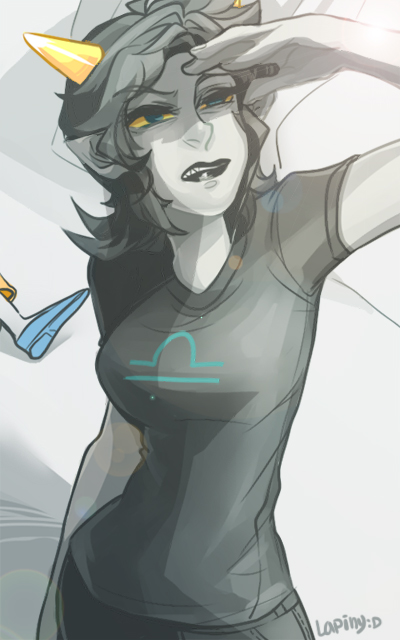 broken_source godtier lapiny no_glasses panel_redraw rose_lalonde seeing_terezi seer solo terezi_pyrope wip