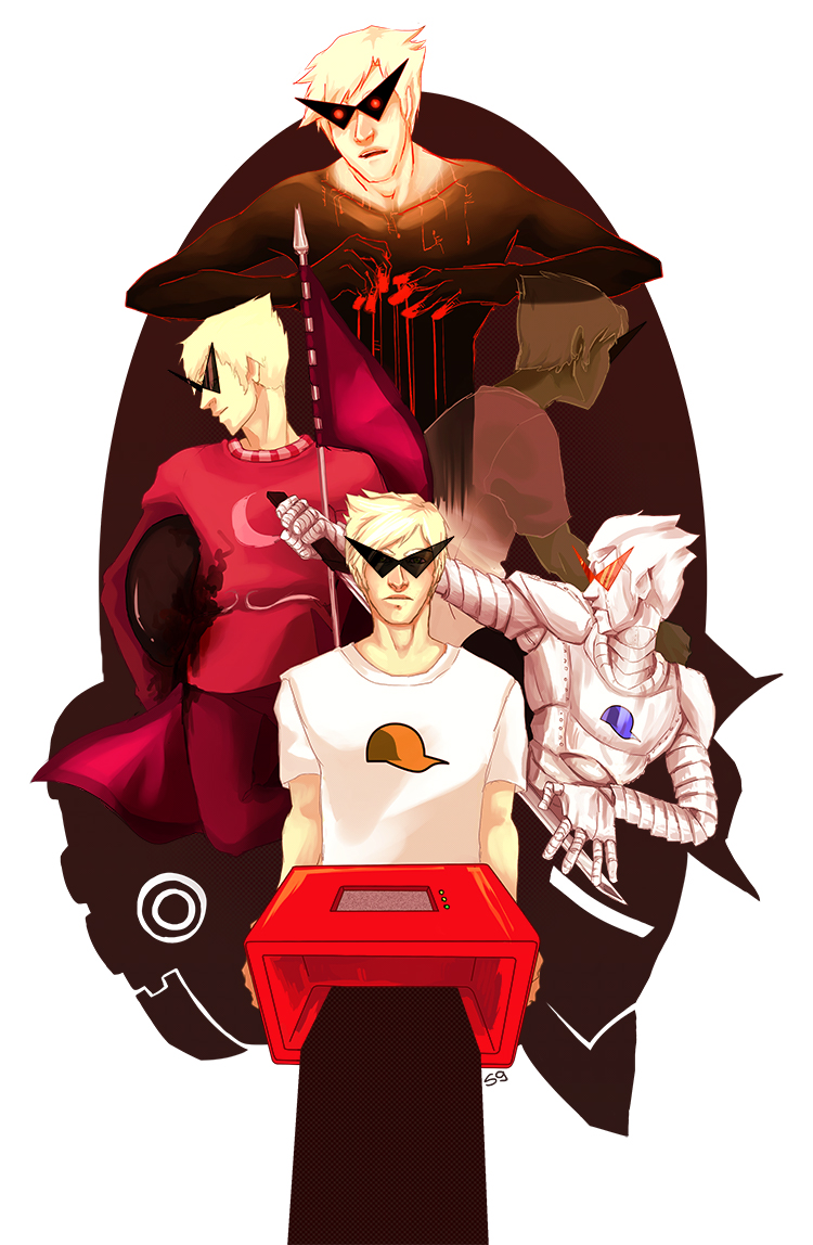 blood brobot dirk_strider dreamself dri humanized lil_hal multiple_personas solo starter_outfit