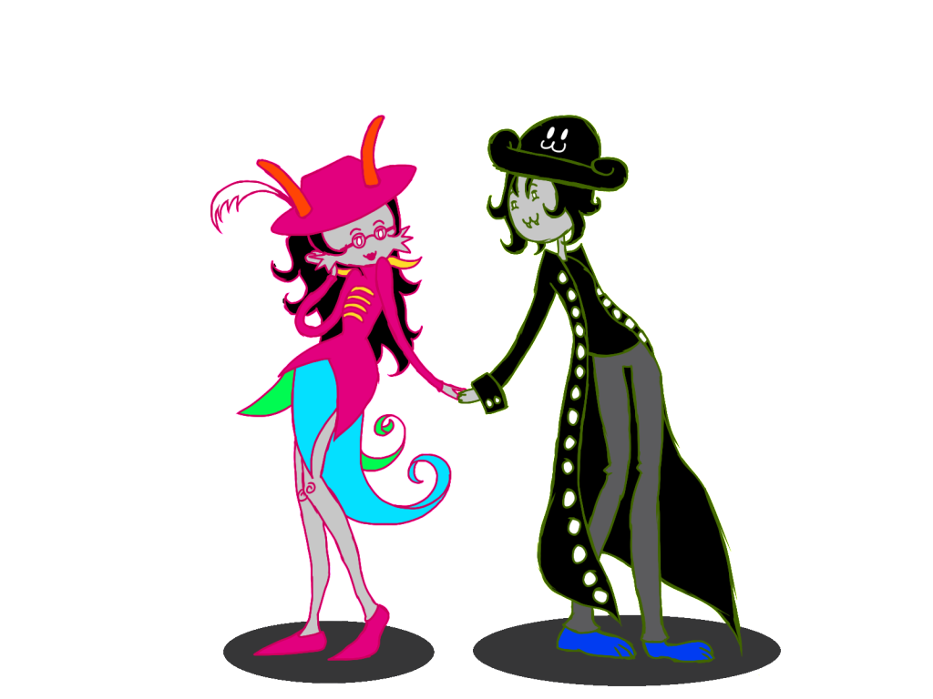 a-timelord commodore_coat dream_ghost feferi_peixes holding_hands nepeta_leijon octopussy rear_admiral_attire redrom shipping transparent