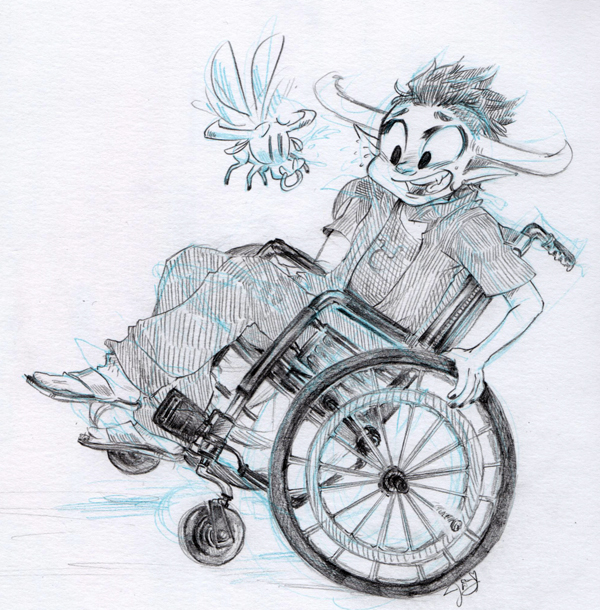 glassass grayscale lusus pencil sketch tavros_nitram tinkerbull wheelchair