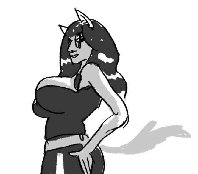 anonymous_artist dogtail dogtier grayscale jade_harley solo