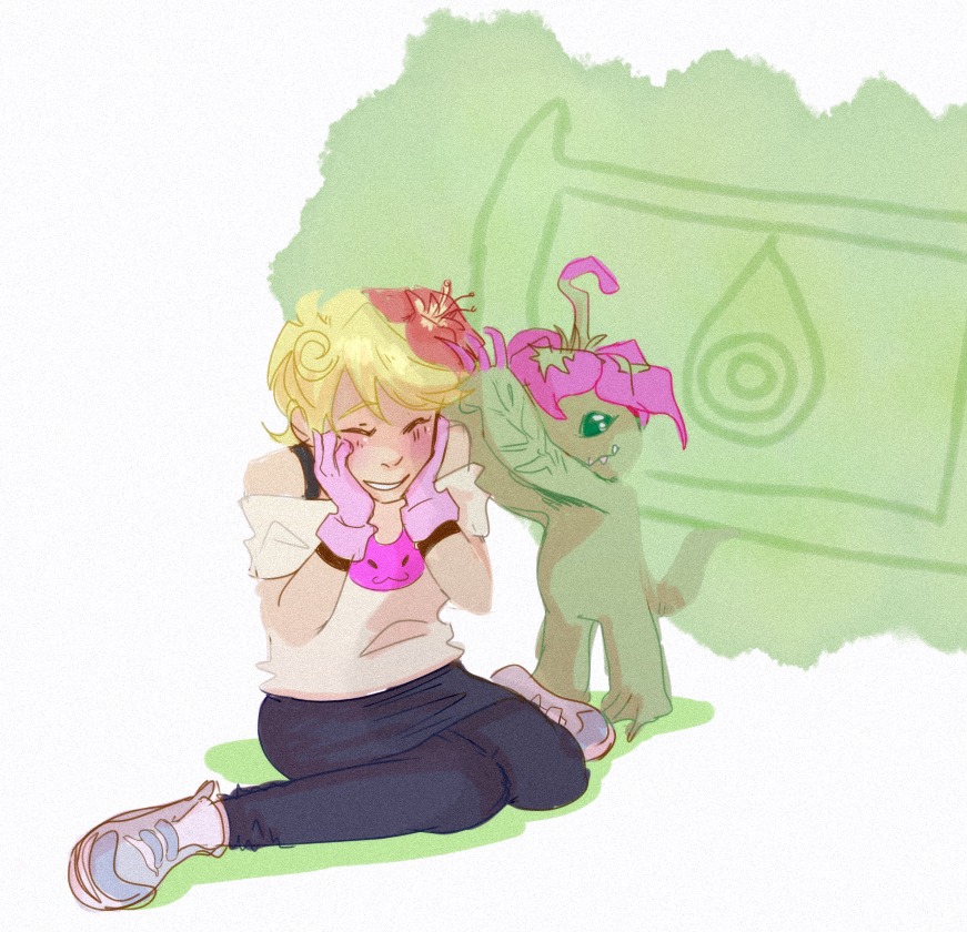 blush crossover deleted_source digimon flowers my-friend-the-frog roxy_lalonde starter_outfit