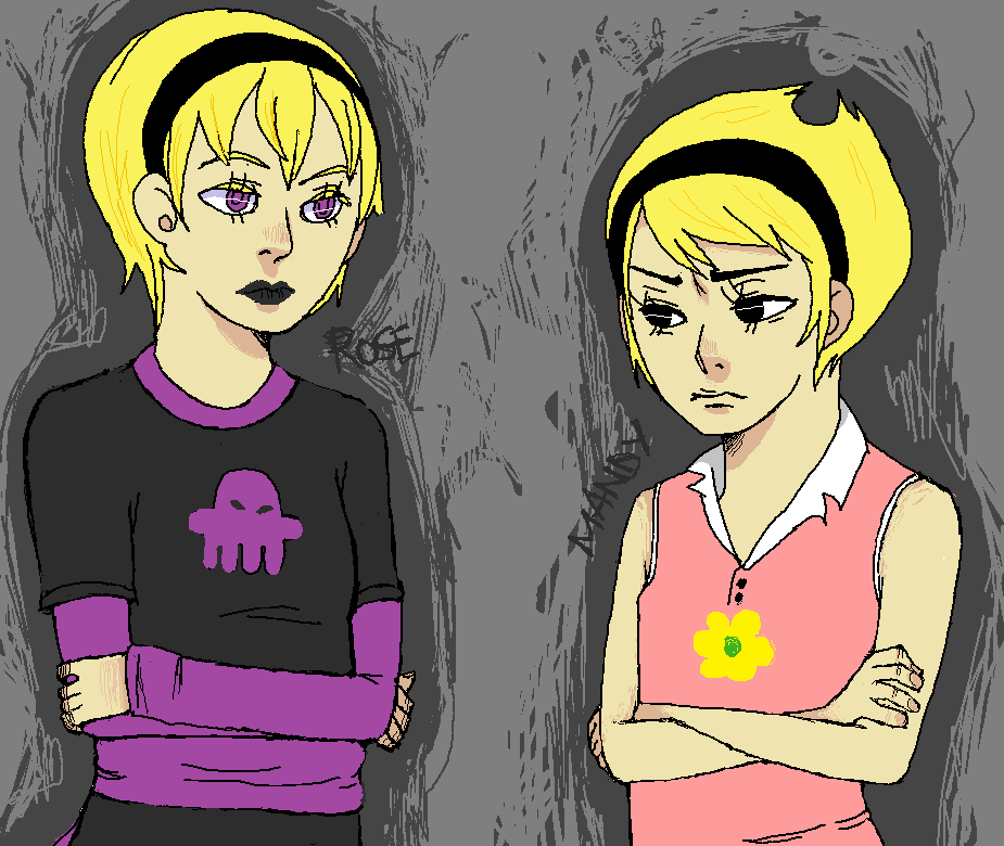arms_crossed black_squiddle_dress crossover luckyloser123 rose_lalonde the_grim_adventures_of_billy_and_mandy