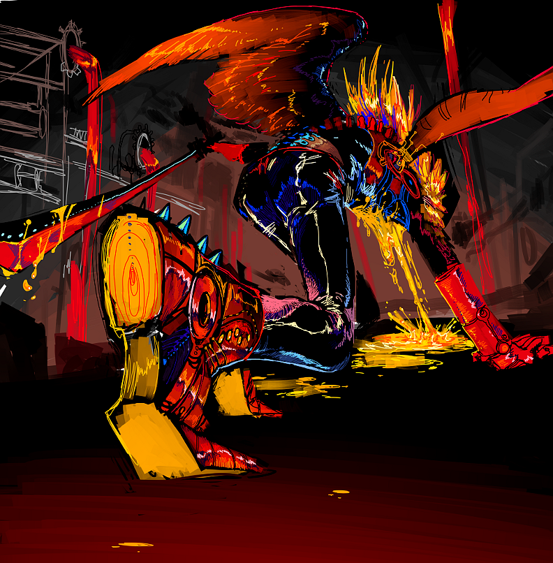 blood davesprite land_of_heat_and_clockwork low_angle muffinmachine solo sprite