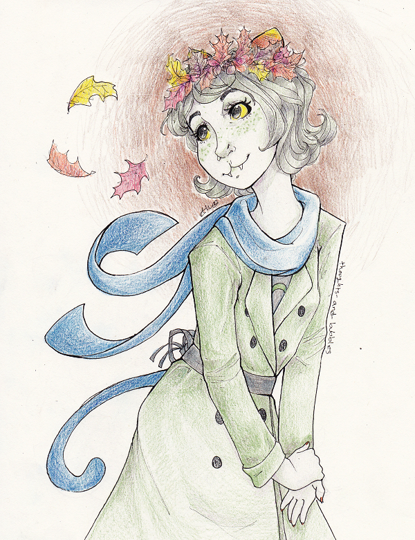 autumn crown fashion freckles nepeta_leijon no_hat solo thoughts-and-bubbles