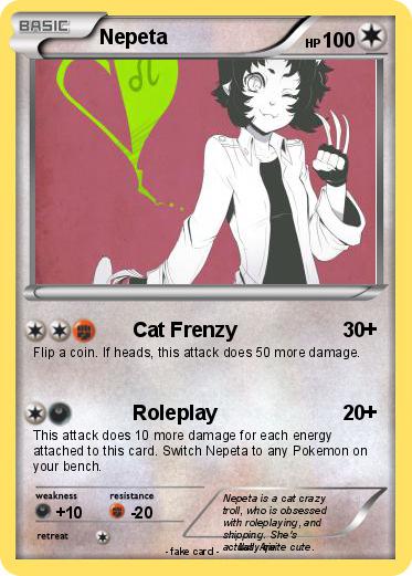 aspect_symbol card claw_gloves crossover heart_aspect jin-nyeh nepeta_leijon pok&eacute;mon solo starter_outfit text