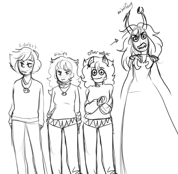 ancestors au coraline crossover eyesquick humanized laika marquise_spinneret_mindfang mcsiggy sketch the_disciple the_sufferer