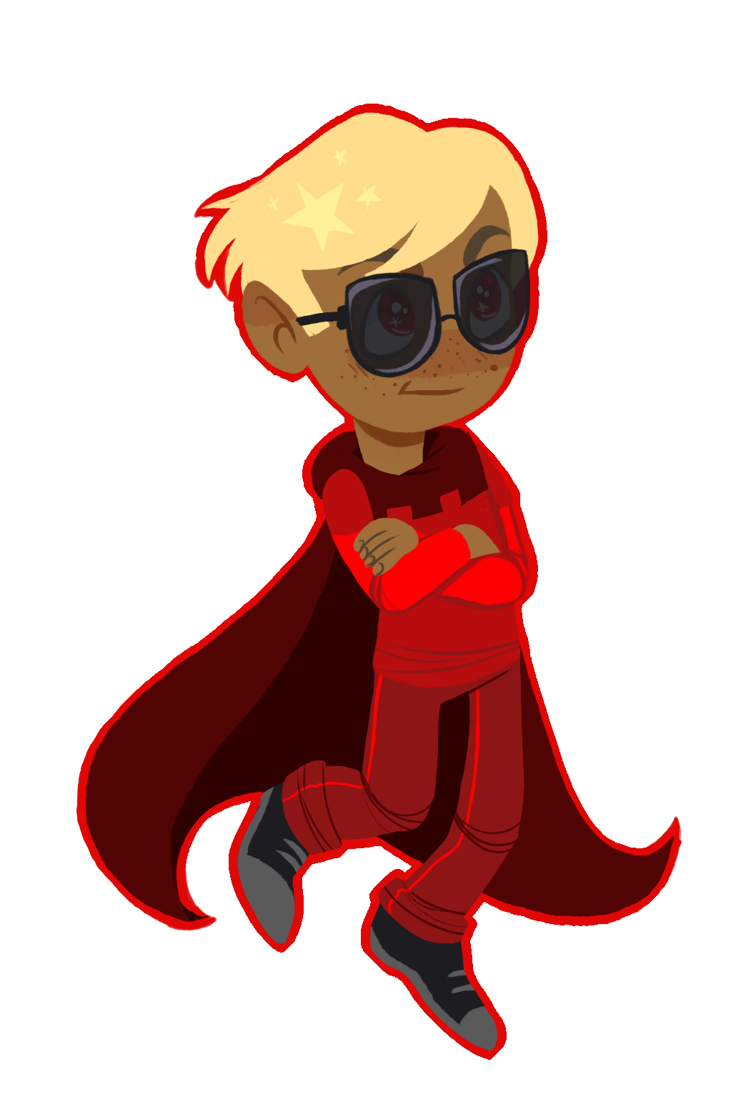 arms_crossed blush chibi dave_strider freckles godtier knight midair nannajane solo time_aspect transparent