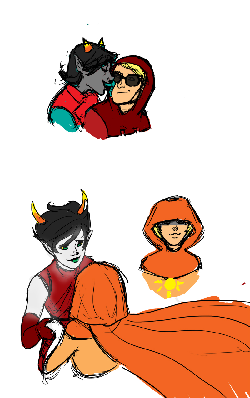 art_dump coolkids dave_strider godtier holding_hands kanaya's_red_dress kanaya_maryam knight licking no_glasses rainbow_drinker redrom rose_lalonde rosemary seer shipping source_needed sourcing_attempted terezi_pyrope