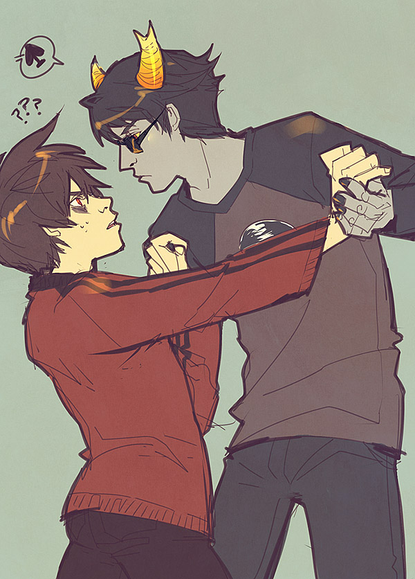 2011 ? averyniceprince blackrom dave_strider holding_hands humanized karkat_vantas red_knight_district shipping spade trollified