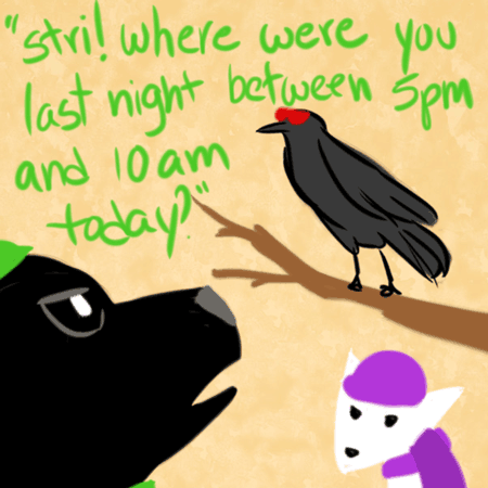 animalstuck animated crows dave_strider jade_harley magpizza rose_lalonde trees
