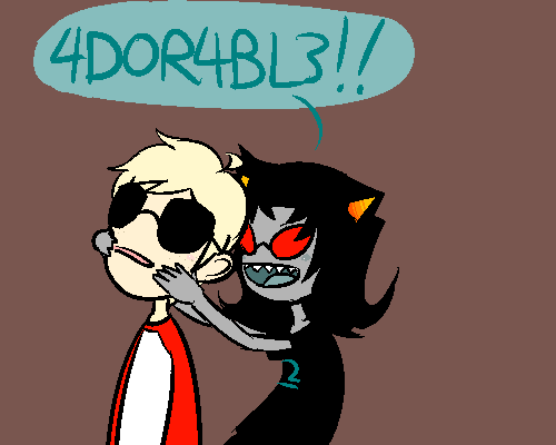 animated ask dave_strider red_baseball_tee terezi_pyrope word_balloon