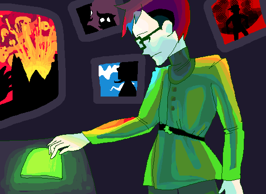 dave_strider ectobiology jade_harley john_egbert junior_ectobiologist's_lab_suit meteor profile silhouette solo source_needed sourcing_attempted