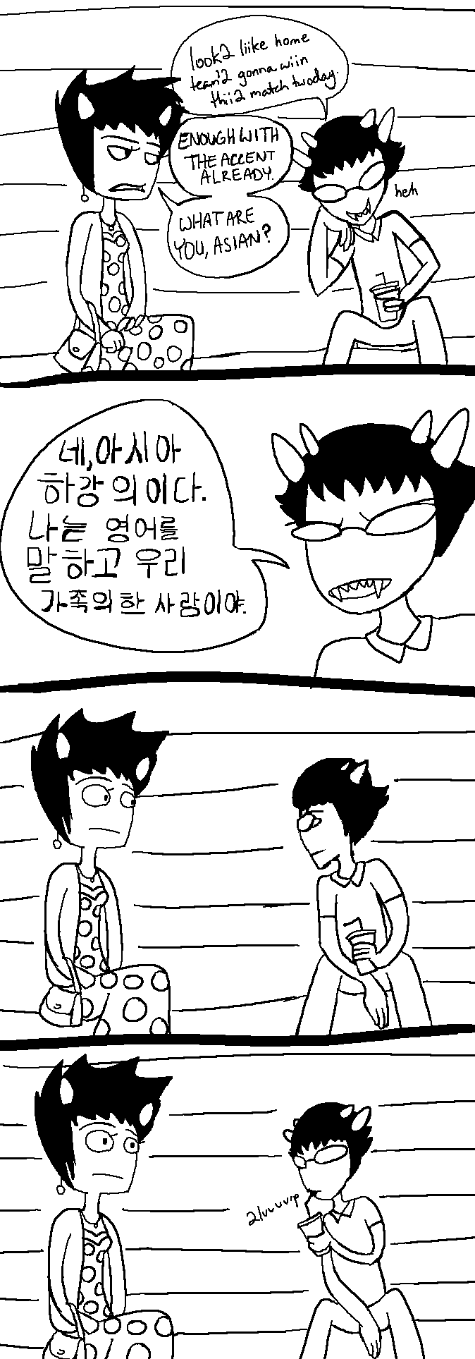 calamityjane comic crossdressing familystuck grayscale karkat_vantas language:korean sollux_captor