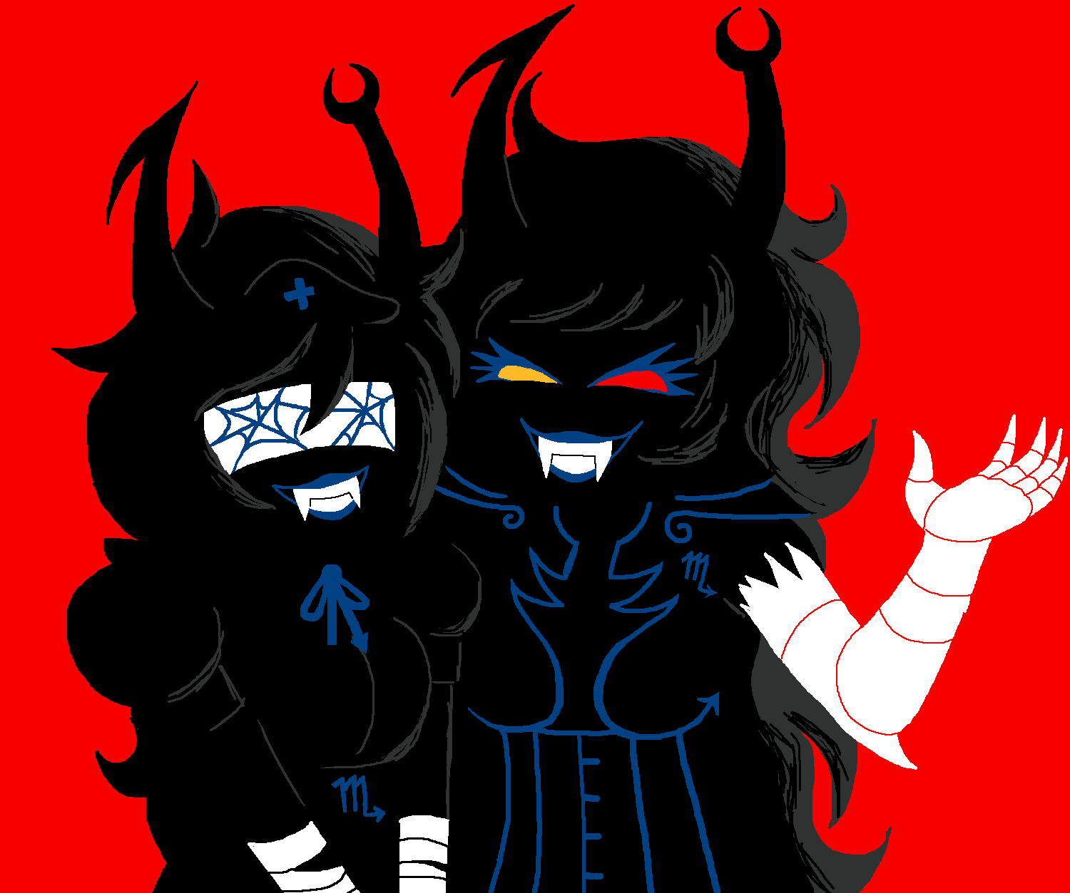 2026 ancestors artificial_limb beforus_ancestors blinded_mindfang blindfold frigiddoctoratus fullres jaggy_lines lamplady_swansong limited_palette marquise_spinneret_mindfang no_hat serkets silhouette starter_outfit web