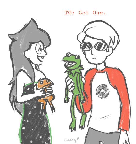 3_in_the_morning_dress crossover dave_strider frogs jade_harley paperartichokes red_baseball_tee the_muppets