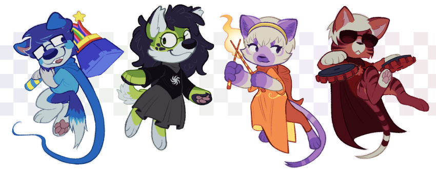 2023 animalstuck beta_kids cats dave_strider godtier heir jade_harley john_egbert knight lycanthroid needlewands pawfeet rose_lalonde seer space_aspect time_aspect timetables transparent turntables warhammer_of_zillyhoo witch