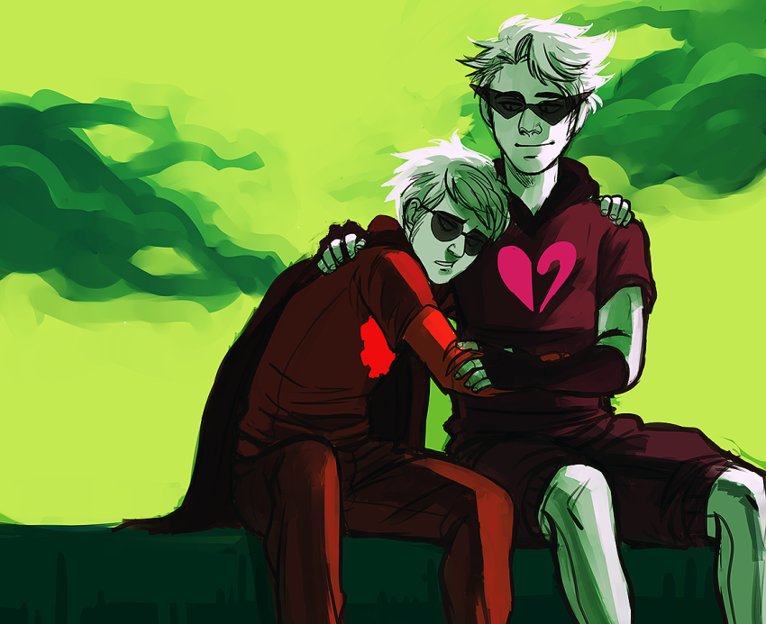 casentine dave_strider dirk_strider godtier heart_aspect hug knight land_of_tombs_and_krypton panel_redraw prince time_aspect