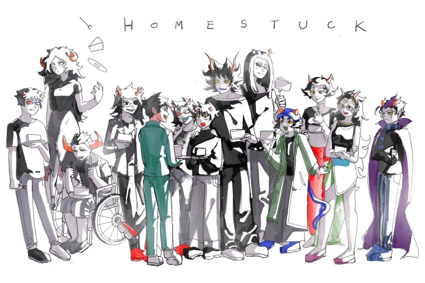 2025 alternians aradia_megido cake cat_hat darkredrice dead_aradia equius_zahhak eridan_ampora eyepatch feferi_peixes food fullres gamzee_makara john_egbert kanaya_maryam karkat_vantas nepeta_leijon sollux_captor starter_outfit tavros_nitram terezi_pyrope text the_word_homestuck vriska_serket wheelchair wise_guy_slime_suit