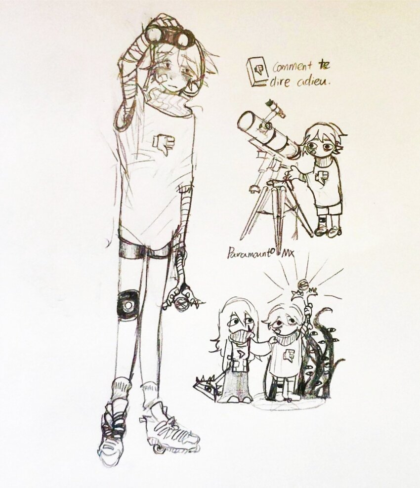 2019 binoculars classicteacup fankid fullres grayscale pencil sketch text weapon