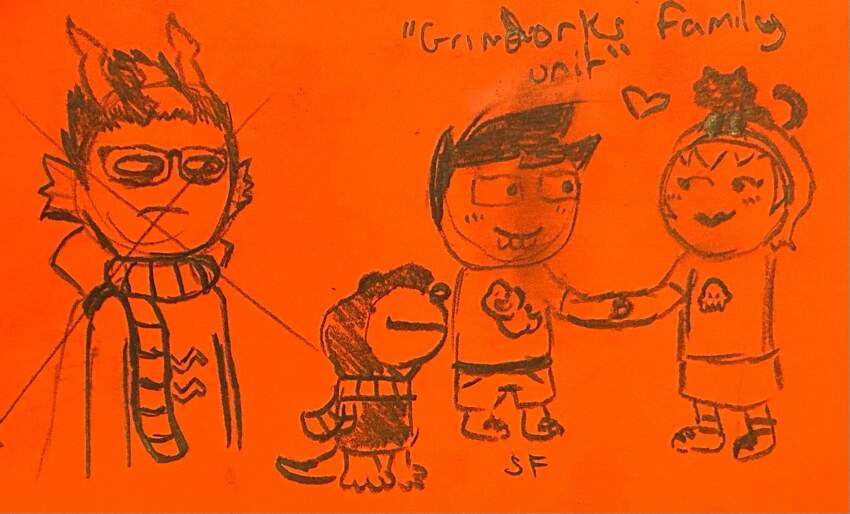 grimdorks family unit with bonus eridan drawing i did