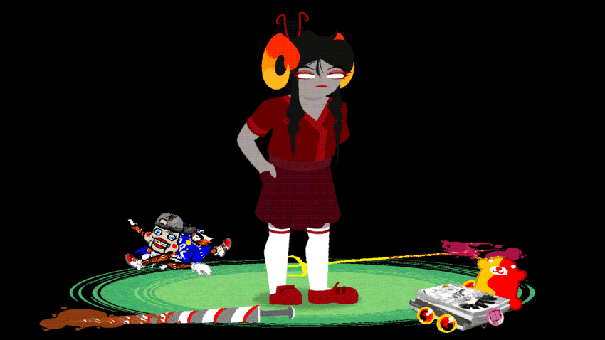 2025 ancestors animated blood cardinal_movement crossover damara_megido dancestors dream_ghost fiduspawn fullres gold_pointy_jam host_plushie iceflower99 jousting_lance lance lil_cal megidos sailor_moon solo starter_outfit tamagotchi the_handmaid time_aspect