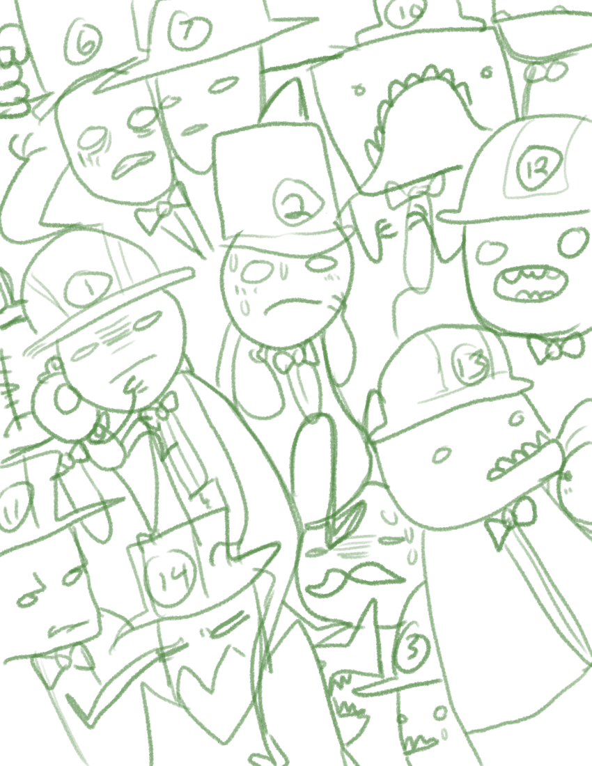 2013 all_leprechauns aurthour biscuits cans clover crowbar die doze eggs emergency-punter facial_hair felt fin fullres hard_hat itchy lineart lusus matchsticks monochrome ms_paint quarters sawbuck stitch sweat trace