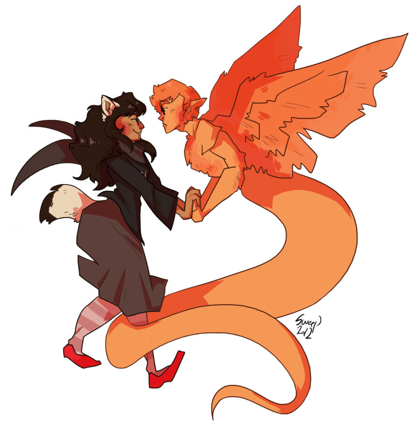 cawoof davesprite disappen dogtail dogtier godtier holding_hands jade_harley shipping space_aspect sprite witch