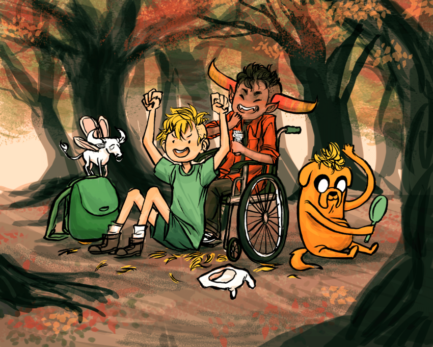 adventure_time autumn becomedog casual crossover lusus tavros_nitram tinkerbull wheelchair