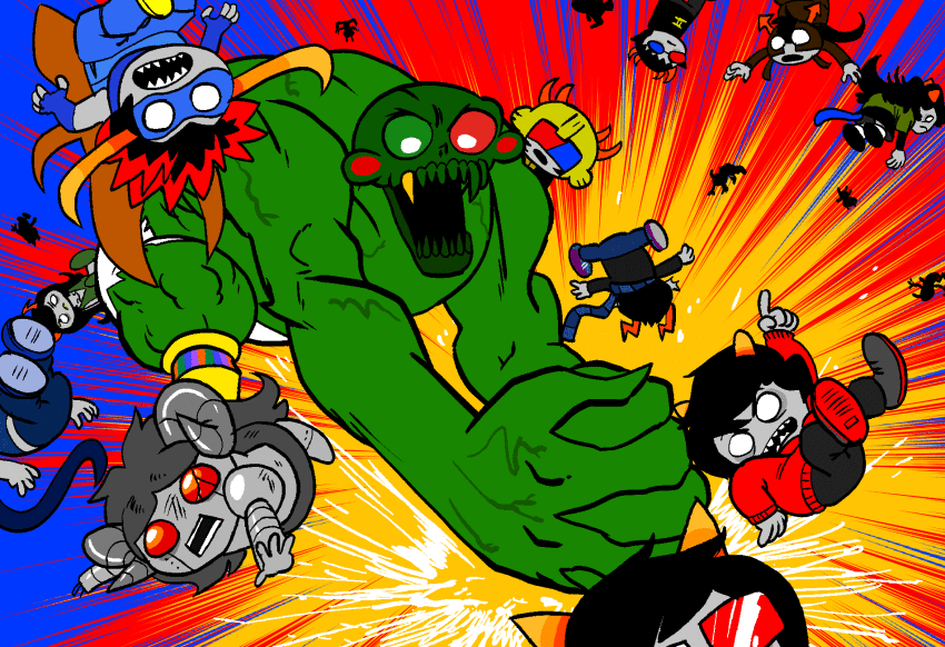 2016 animated aradia_megido aradiabot artificial_limb back_angle breath_aspect dancestors dream_ghost eridan_ampora flash_asset fullres godtier horuss_zahhak jaggy_lines kankri_vantas latula_pyrope lord_english meulin_leijon midair mituna_captor no_shirt poinko porrim_maryam rogue rufioh_nitram sollux_captor starter_outfit strife unused_asset upside_down