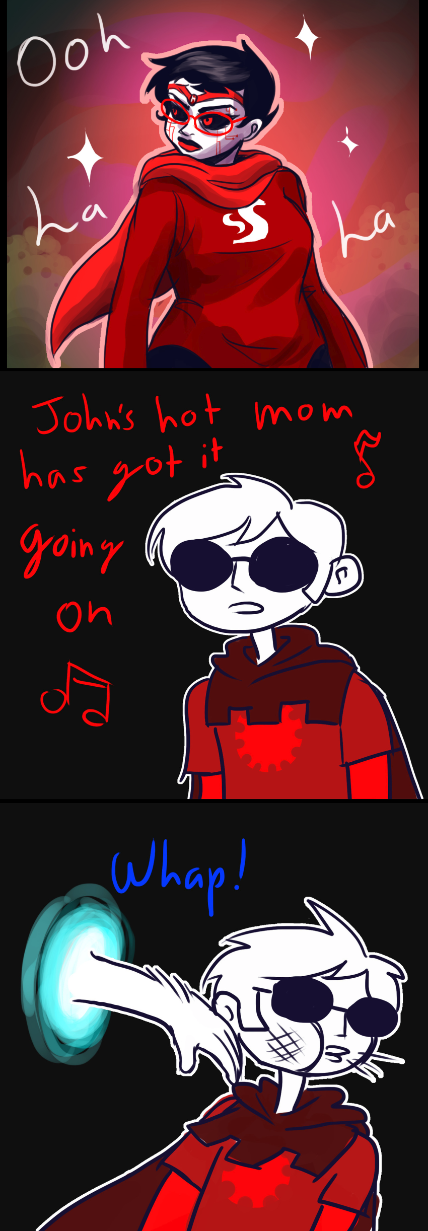comic crocker_corruption dave_strider fernacular fountains_of_wayne godtier jane_crocker john_egbert knight life_aspect lyricstuck maid minute_maid music_note redrom shipping the_adventures_of_john's_arm tiaratop time_aspect