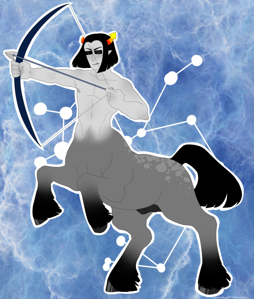 bow centaurs equius_zahhak fantasystuck fukawada no_shirt solo zodiac_symbol