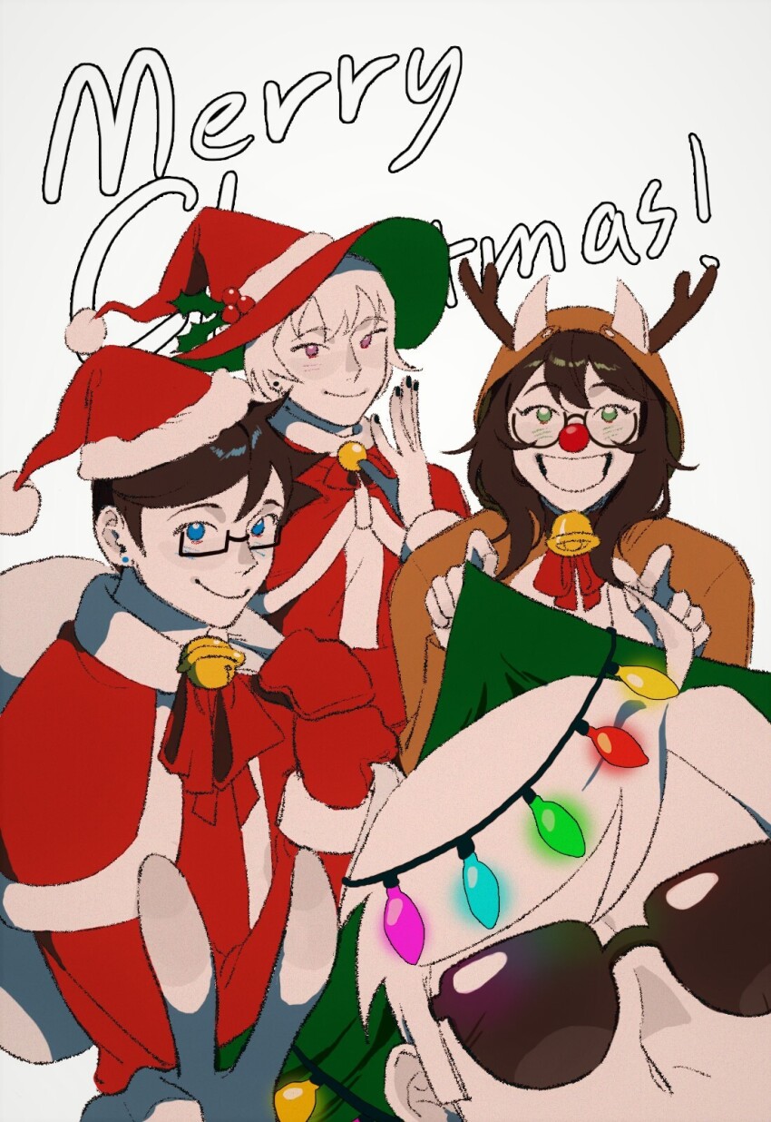 2022 beta_kids blush body_modification dave_strider dogtier fullres hat holidaystuck jade_harley john_egbert jujeobman kigurumi rose_lalonde text