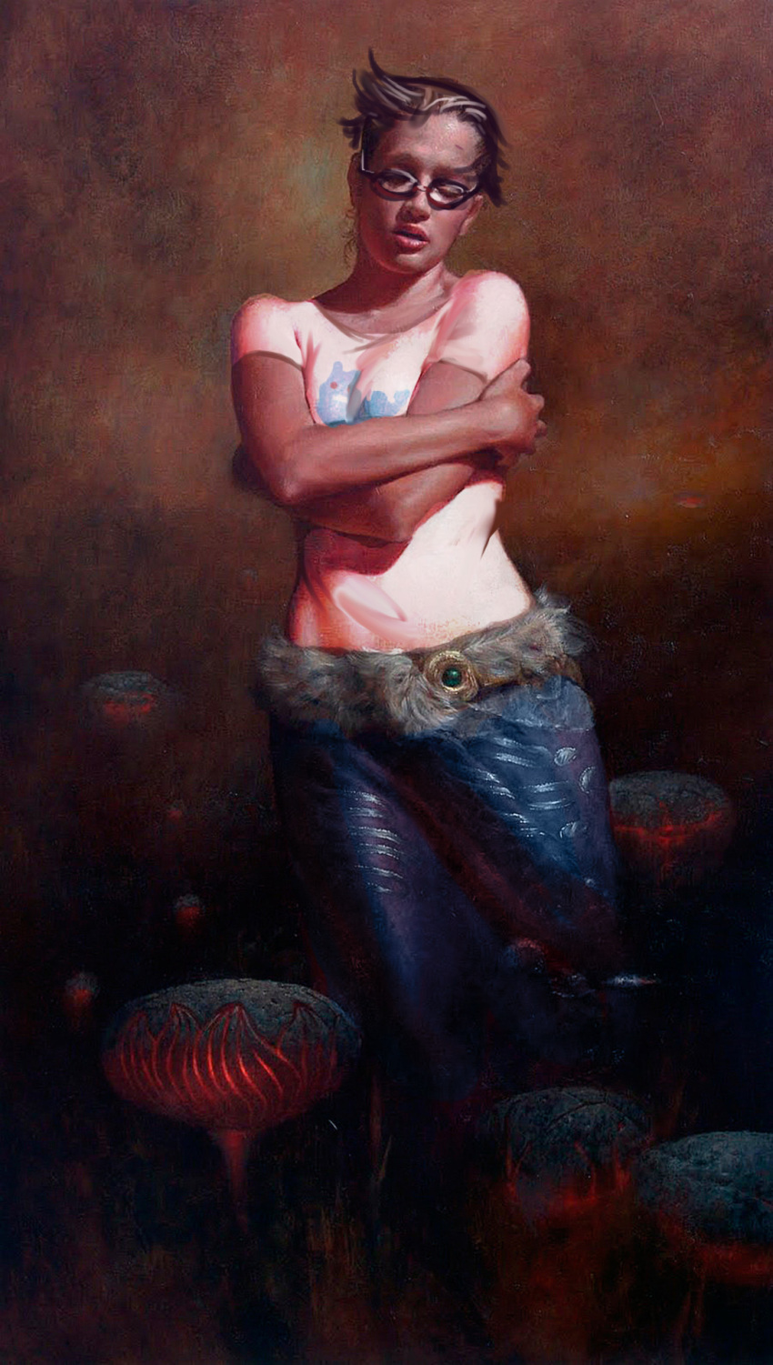 arms_crossed fine_art image_manipulation jane_crocker land_of_crypts_and_helium solo tumorhead unknown_crossover