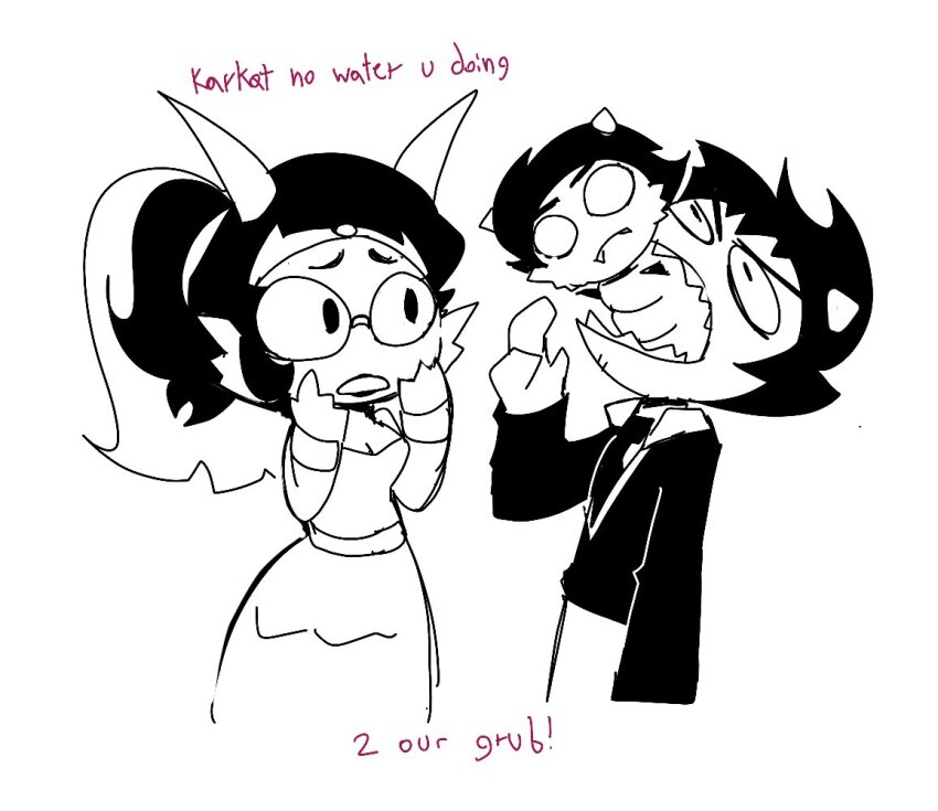 2026 cannibalism fanoffspring feferi_peixes formal fullres grayscale grubs karkat_vantas lifeblood monochrome redrom shipping text tornad0tommy what_are_you_doing_to_our_baby