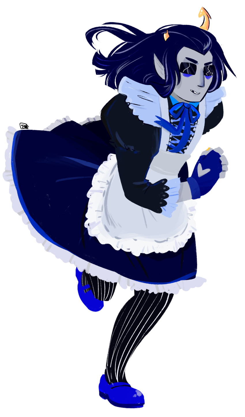 blush crossdressing equius_zahhak heart palemarried saucy_maid_outfit solo transparent