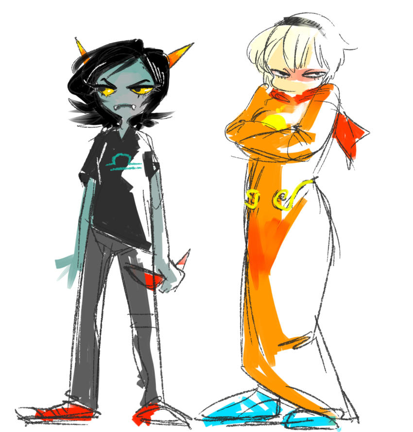 arms_crossed godtier murdermelon no_glasses rose_lalonde seeing_terezi seer terezi_pyrope