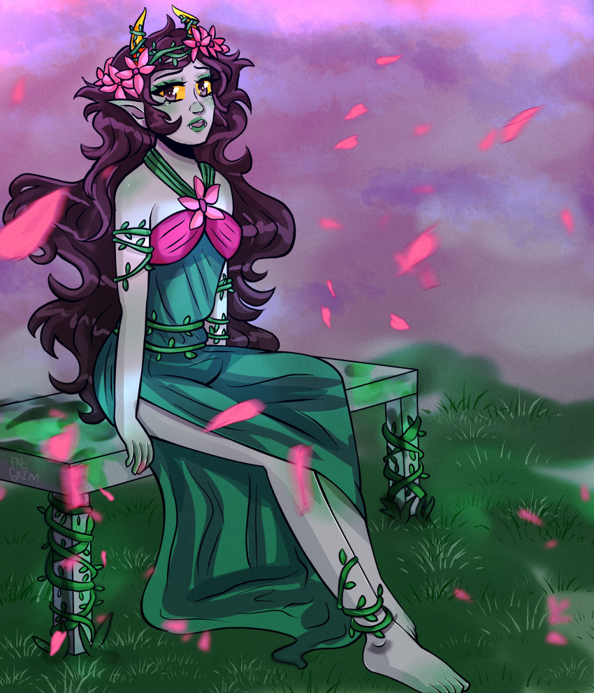 2022 barefoot fashion flower_crown flowers fullres grim-kitkat kanaya_maryam paradox_space sitting solo